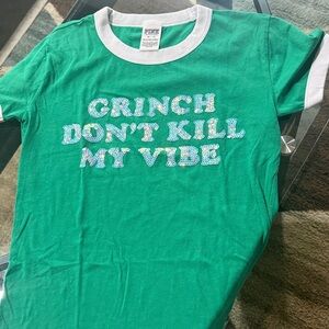 Victoria's Secret Green and White Grinch Kids Tee